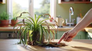 If your spider plant has dry brown tips, it’s time to rethink watering