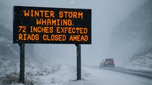 Winter storm warning issued as up to 72 inches of snow could disrupt travel and bring major routes to a standstill