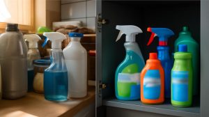 Most people store cleaning products incorrectly, making them less effective