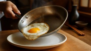 Forget traditional frying oils this Japanese chef’s trick makes eggs slide effortlessly from the pan